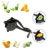 RAINBEAN Manual Citrus Juicer;  Hand Press Lemon Squeezer;  Heavy Duty Juice Metal Aluminum Alloy Squeezer for Lime Orange Apple Fruit (Black)