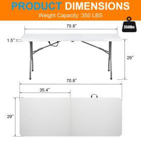 6' Folding Table Portable Plastic Indoor Outdoor Picnic Party Dining Camping Tables