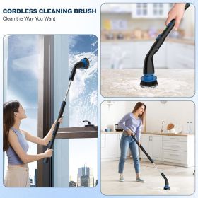 Electric Spin Scrubber, Cordless Cleaning Brush With 4 Replaceable Brush Heads And Adjustable Extension Handle Power Shower Scrubber For Bathroom