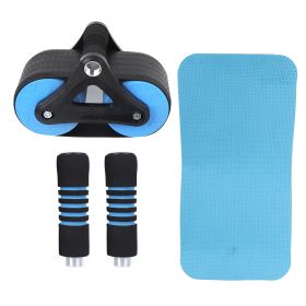 Springback Wheels Roller Domestic Abdominal Exerciser Pushâ€‘up Training Mute Fitness Equipment Blue