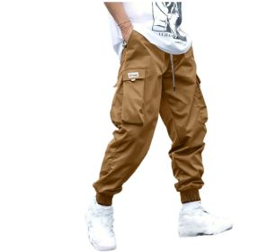 clothOversized Cargo Multi-pocket Men's Casual Pants (Option: Dark brown1-L)