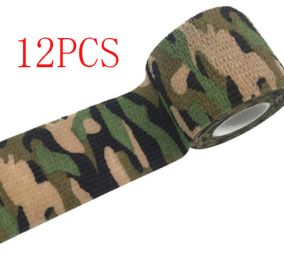 Camouflage Non-woven Elastic Bandage (Self-adhesive) (Option: 8style-5cm-12PCS)