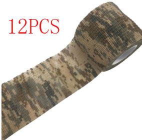 Camouflage Non-woven Elastic Bandage (Self-adhesive) (Option: 6style-5cm-12PCS)