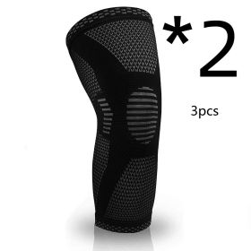 Sports Knee Pads Knitted Sports Knee Pads (Option: 2pcs Black3pcs-S)