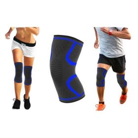 2-Pack Knee Compression Sleeve Support (Color: Blue, size: M)