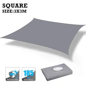 160GSM Waterproof Awning Sunshade Sun Shade Sail For Outdoor Garden Beach Camping Patio Pool Sun Canopy Tent Sun Shelter (Color: Grey 3X3M)