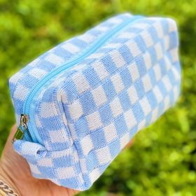 Check Yourself Cosmetic Bag (Color: Blue)