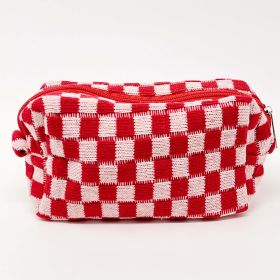 Check Yourself Cosmetic Bag (Color: Red Pink)