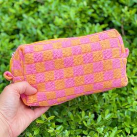 Check Yourself Cosmetic Bag (Color: Orange)