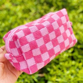 Check Yourself Cosmetic Bag (Color: Pink)