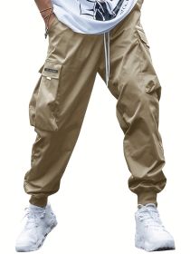 clothOversized Cargo Multi-pocket Men's Casual Pants (Option: Khaki-M)