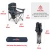 XXL Oversized Camping Chair Heavy Duty 500 LBS for Big Tall People Above 6'4 Padded Portable Folding Sports Lawn Chairs with Armrest Cup Holder & Pock