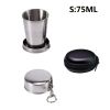 Stainless Steel Folding Cup; Portable Ultralight Collapsible Travel Cup; Outdoor Retractable Drinking Glass & EVA Case Set; Foldable Cup With Keychain