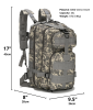 Military 3P Tactical 25L Backpack | Army Assault Pack | Molle Bag Rucksack | Range Bag